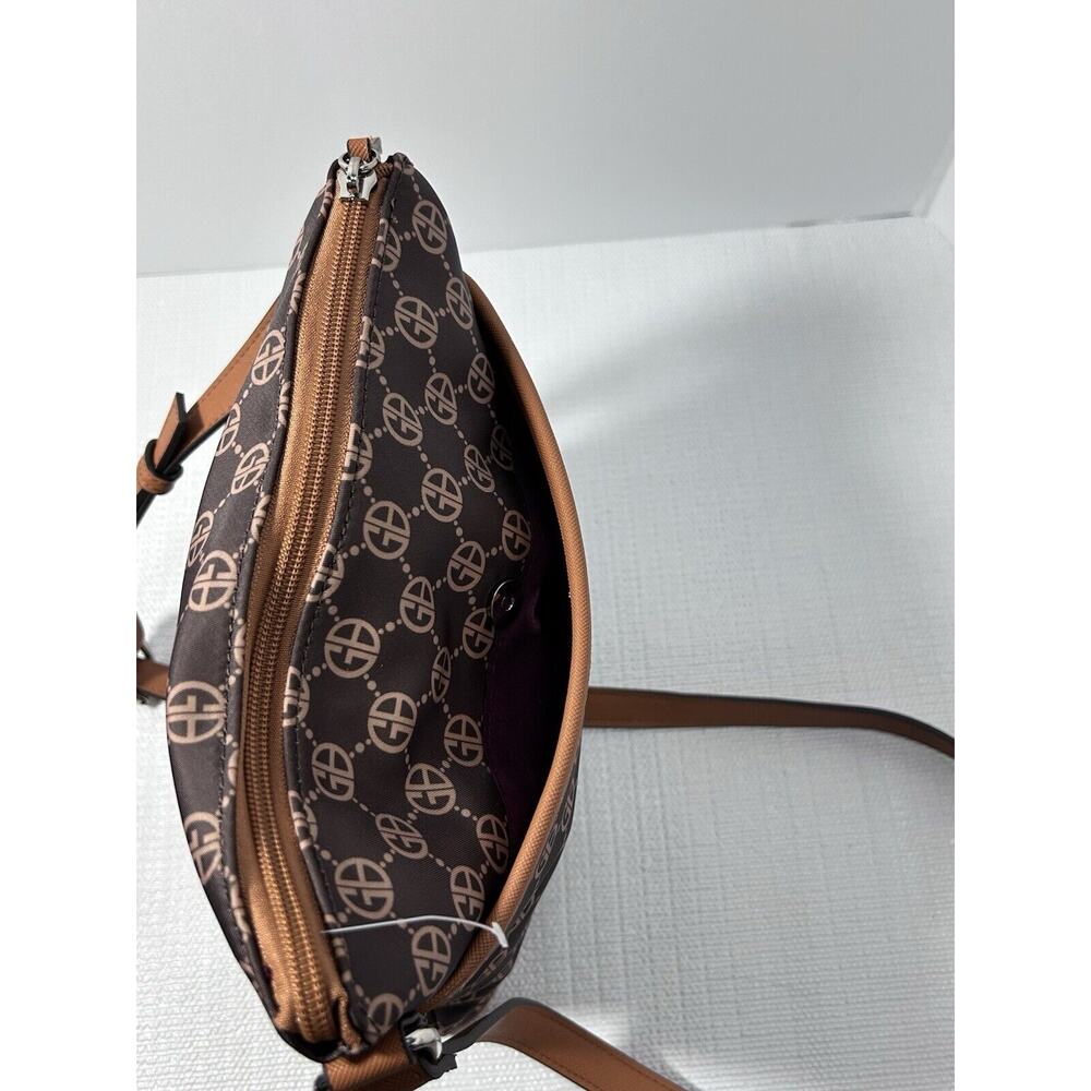 GIANI BERNINI logo nylon North South small crossbody bag - Chocolate brown - Picture 4 of 16